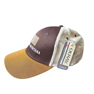 Oura Brown & White Mesh Trucker Cap - Slide Inn Montana